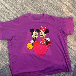 Disney Purple Tee with Mickey and Minnie
